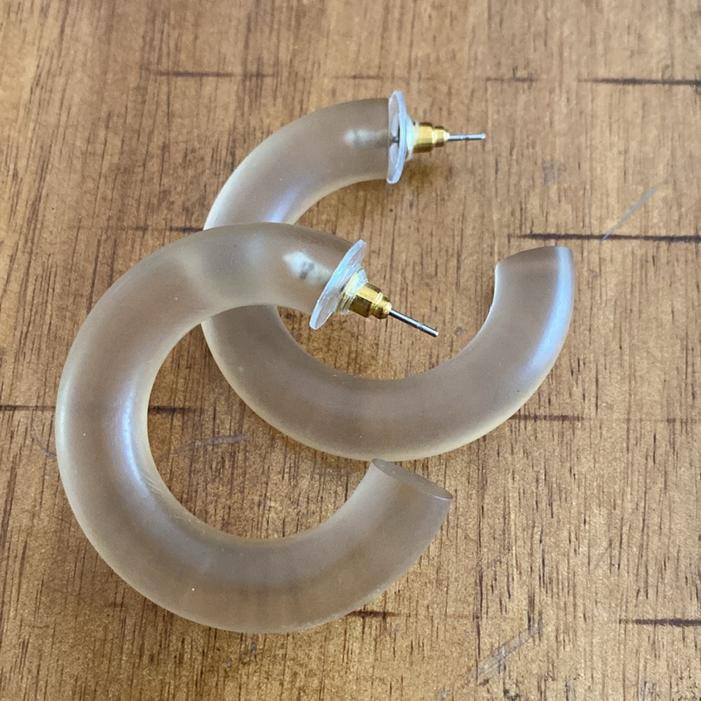 Champagne hoop earrings